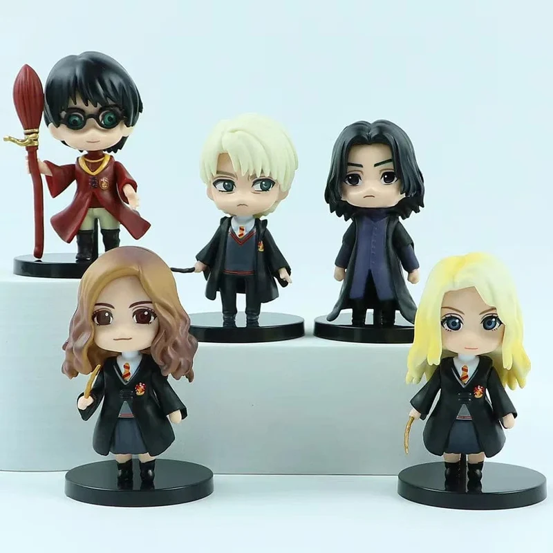 Neu 10 Teile/satz Harry Potter Figuren Anime Q Version PVC Puppe Spielzeug Filme Auto Kuchen Dekoration Kinder Geburtstag Weihnachten Geschenk