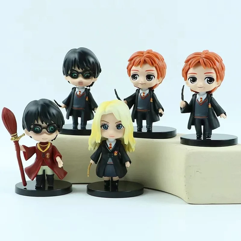 Neu 10 Teile/satz Harry Potter Figuren Anime Q Version PVC Puppe Spielzeug Filme Auto Kuchen Dekoration Kinder Geburtstag Weihnachten Geschenk