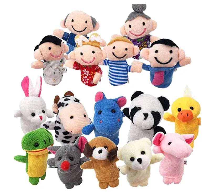 Baby Plüsch Spielzeug Finger Puppen Erzählen Geschichte Requisiten 10 stücke Tiere oder 6 stücke Familie Puppe Kinder Spielzeug Kinder Geschenk GYH