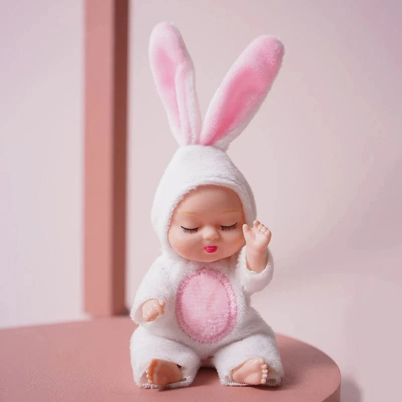1 stücke 13 cm Schlaf Baby Puppe Neue Mode Simulation Wiedergeburt Puppen Mini Nette Puppe Cartoon Tier Kinder Spielzeug für Kinder Geburtstag Geschenk