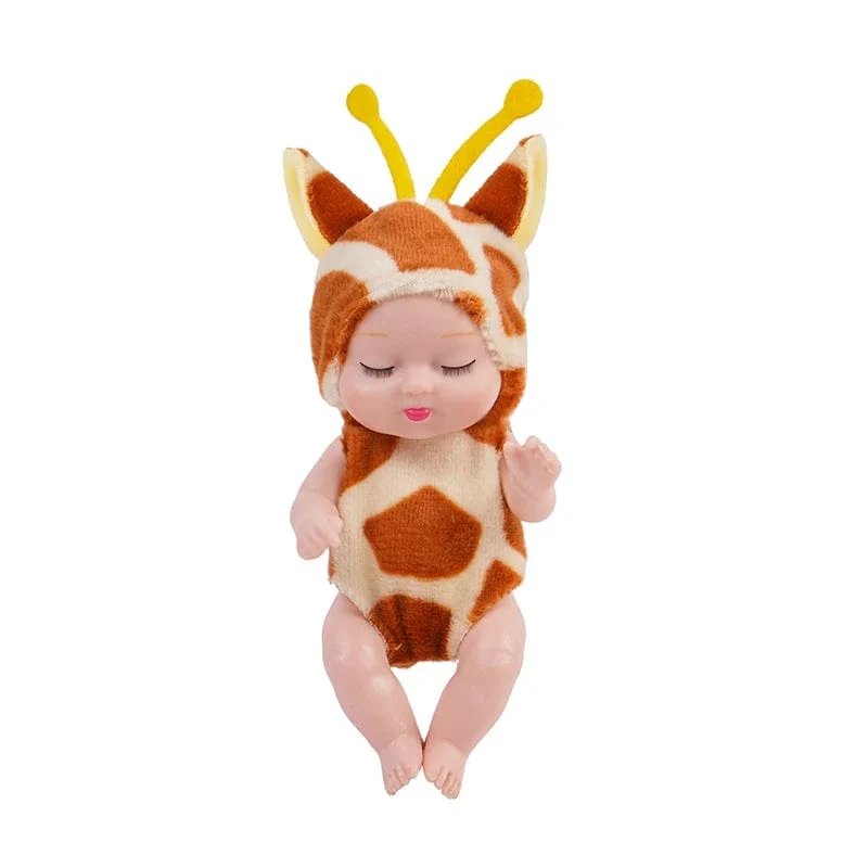 1 stücke 13 cm Schlaf Baby Puppe Neue Mode Simulation Wiedergeburt Puppen Mini Nette Puppe Cartoon Tier Kinder Spielzeug für Kinder Geburtstag Geschenk