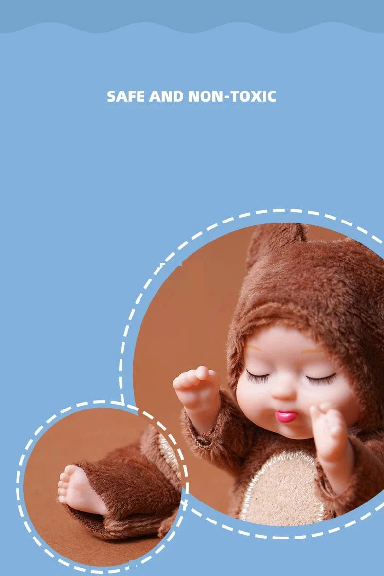 1 stücke 13 cm Schlaf Baby Puppe Neue Mode Simulation Wiedergeburt Puppen Mini Nette Puppe Cartoon Tier Kinder Spielzeug für Kinder Geburtstag Geschenk