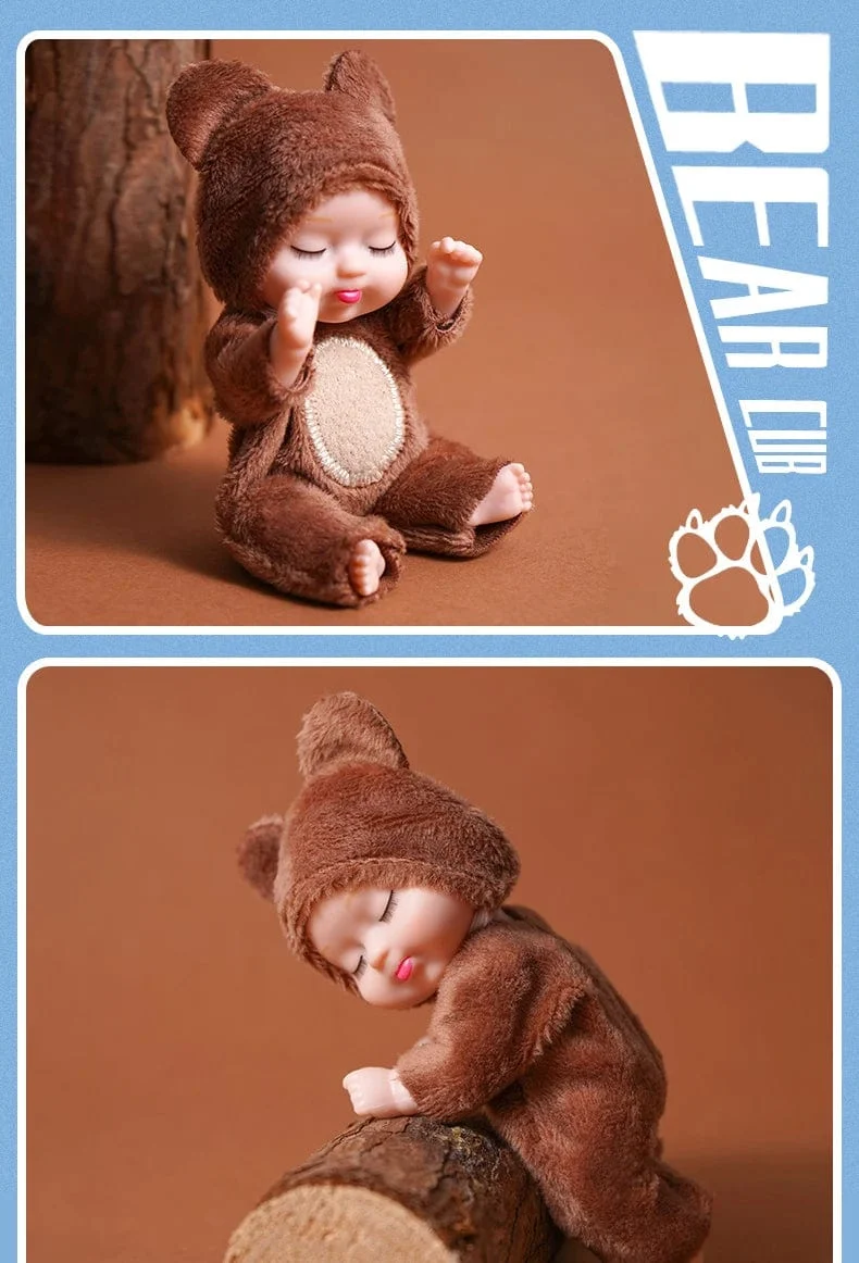 1 stücke 13 cm Schlaf Baby Puppe Neue Mode Simulation Wiedergeburt Puppen Mini Nette Puppe Cartoon Tier Kinder Spielzeug für Kinder Geburtstag Geschenk