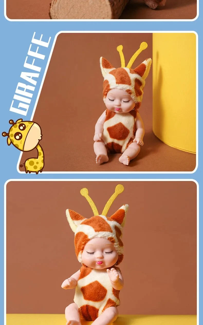 1 stücke 13 cm Schlaf Baby Puppe Neue Mode Simulation Wiedergeburt Puppen Mini Nette Puppe Cartoon Tier Kinder Spielzeug für Kinder Geburtstag Geschenk