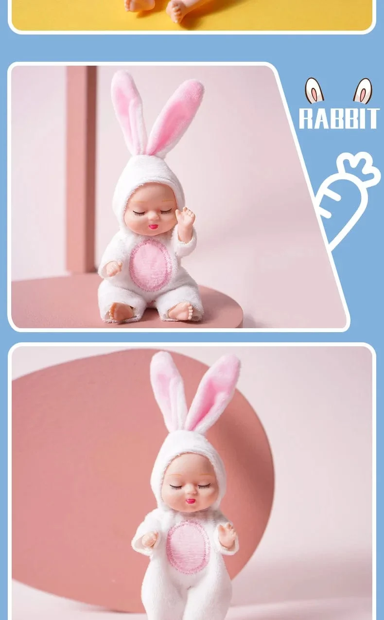 1 stücke 13 cm Schlaf Baby Puppe Neue Mode Simulation Wiedergeburt Puppen Mini Nette Puppe Cartoon Tier Kinder Spielzeug für Kinder Geburtstag Geschenk