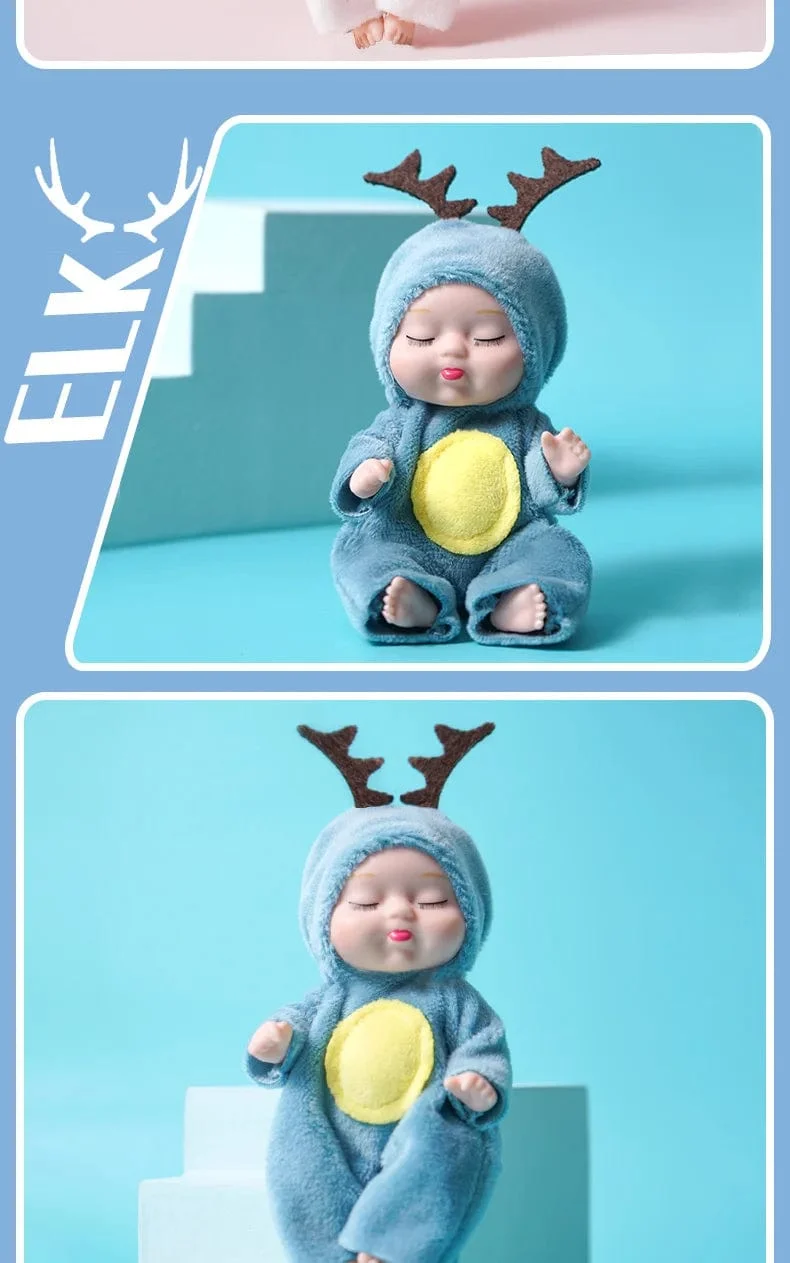 1 stücke 13 cm Schlaf Baby Puppe Neue Mode Simulation Wiedergeburt Puppen Mini Nette Puppe Cartoon Tier Kinder Spielzeug für Kinder Geburtstag Geschenk