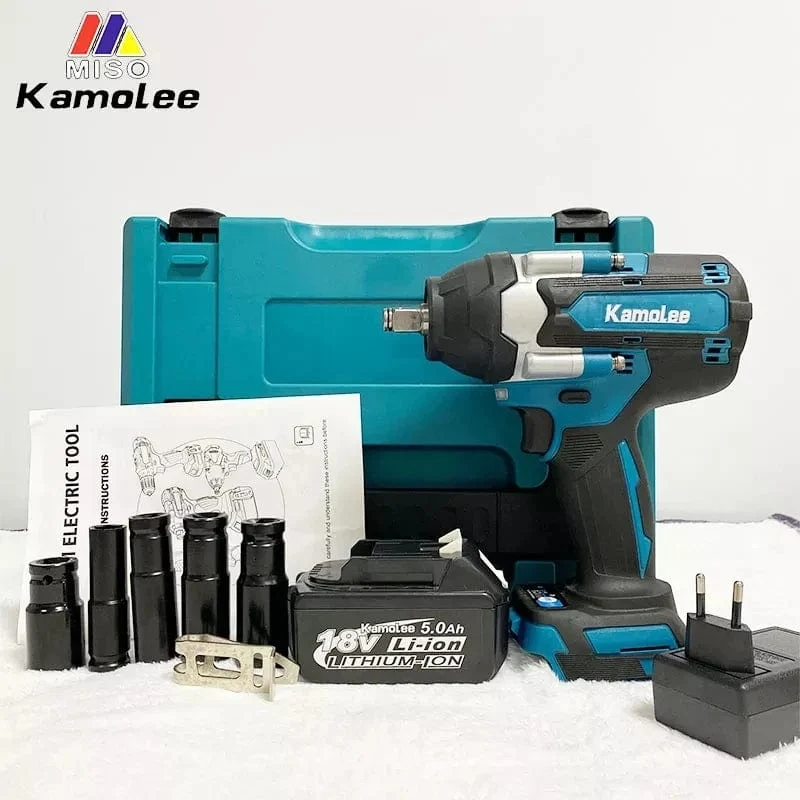 【Super Drehmoment】Kamolee 1800N.m DTW700 Elektrischer Schlagschrauber Hohes Drehmoment 1/2 Zoll Kompatibel mit 18V Makita Batterie