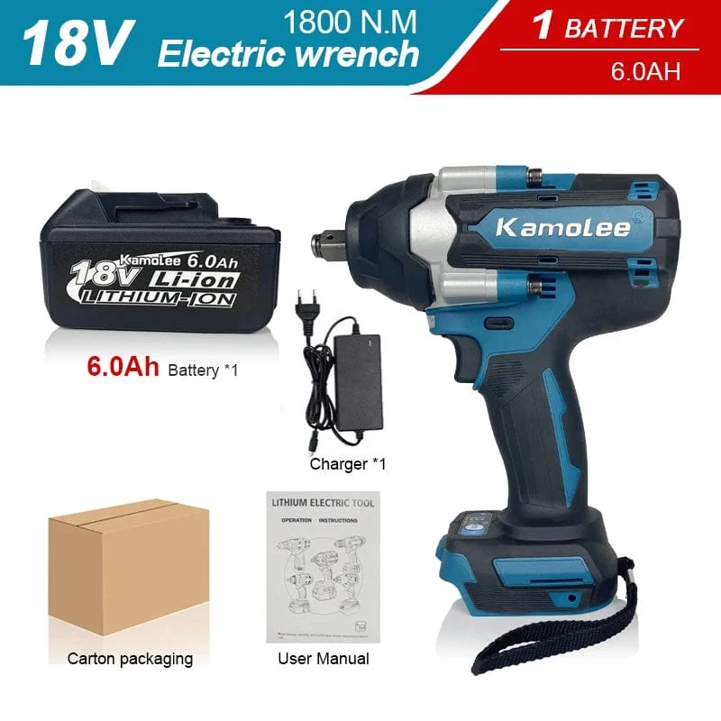 【Super Drehmoment】Kamolee 1800N.m DTW700 Elektrischer Schlagschrauber Hohes Drehmoment 1/2 Zoll Kompatibel mit 18V Makita Batterie