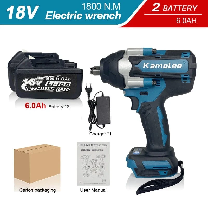 【Super Drehmoment】Kamolee 1800N.m DTW700 Elektrischer Schlagschrauber Hohes Drehmoment 1/2 Zoll Kompatibel mit 18V Makita Batterie