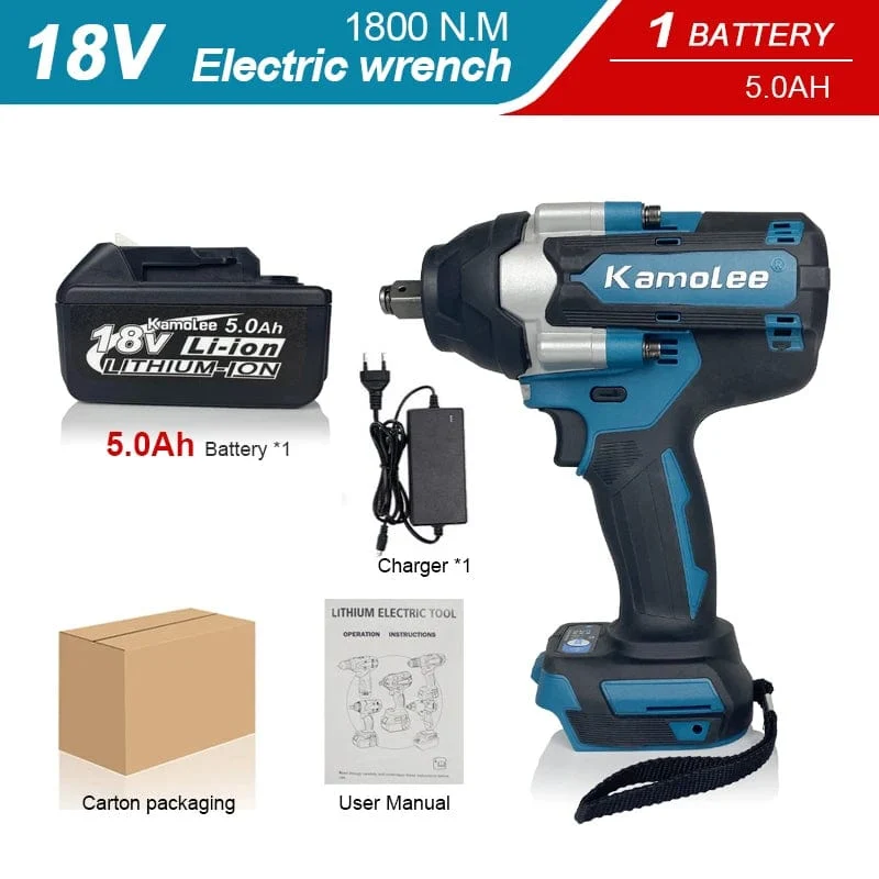 【Super Drehmoment】Kamolee 1800N.m DTW700 Elektrischer Schlagschrauber Hohes Drehmoment 1/2 Zoll Kompatibel mit 18V Makita Batterie