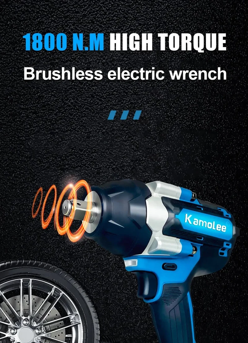 【Super Drehmoment】Kamolee 1800N.m DTW700 Elektrischer Schlagschrauber Hohes Drehmoment 1/2 Zoll Kompatibel mit 18V Makita Batterie