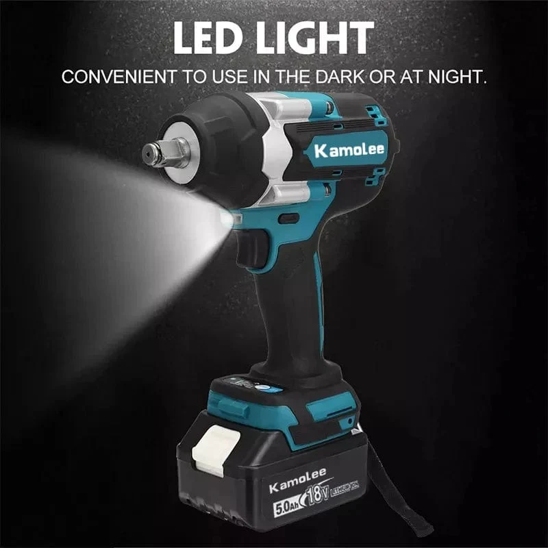 【Super Drehmoment】Kamolee 1800N.m DTW700 Elektrischer Schlagschrauber Hohes Drehmoment 1/2 Zoll Kompatibel mit 18V Makita Batterie