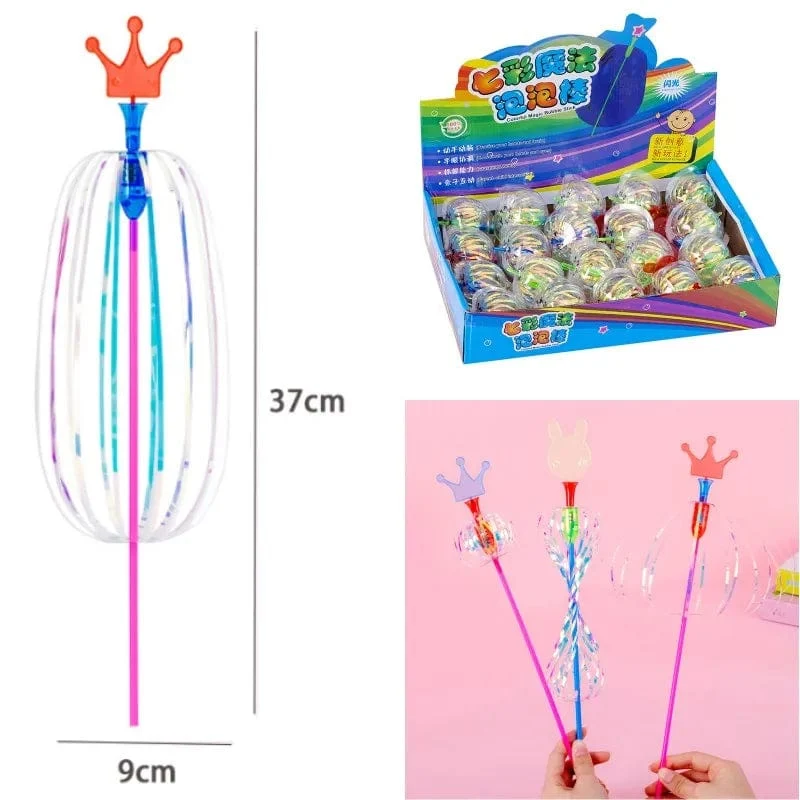 3/5 Stücke Magic Twist Seifenblasenstab Regenbogen Led Leuchtender Seifenblasenstab Bunter Seifenblasenstab Leuchtendes Spielzeug Für Kinder Hochzeitsfeier Geschenke