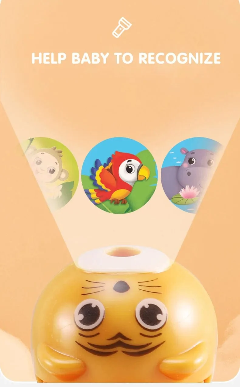 Taschenlampenprojektor für Kinder, Baby, Schlafgeschichtenbuch, Taschenlampenlampe, Spielzeug, Früherziehungsspielzeug, Urlaubs- und Weihnachtsgeschenk, leuchtendes Spielzeug