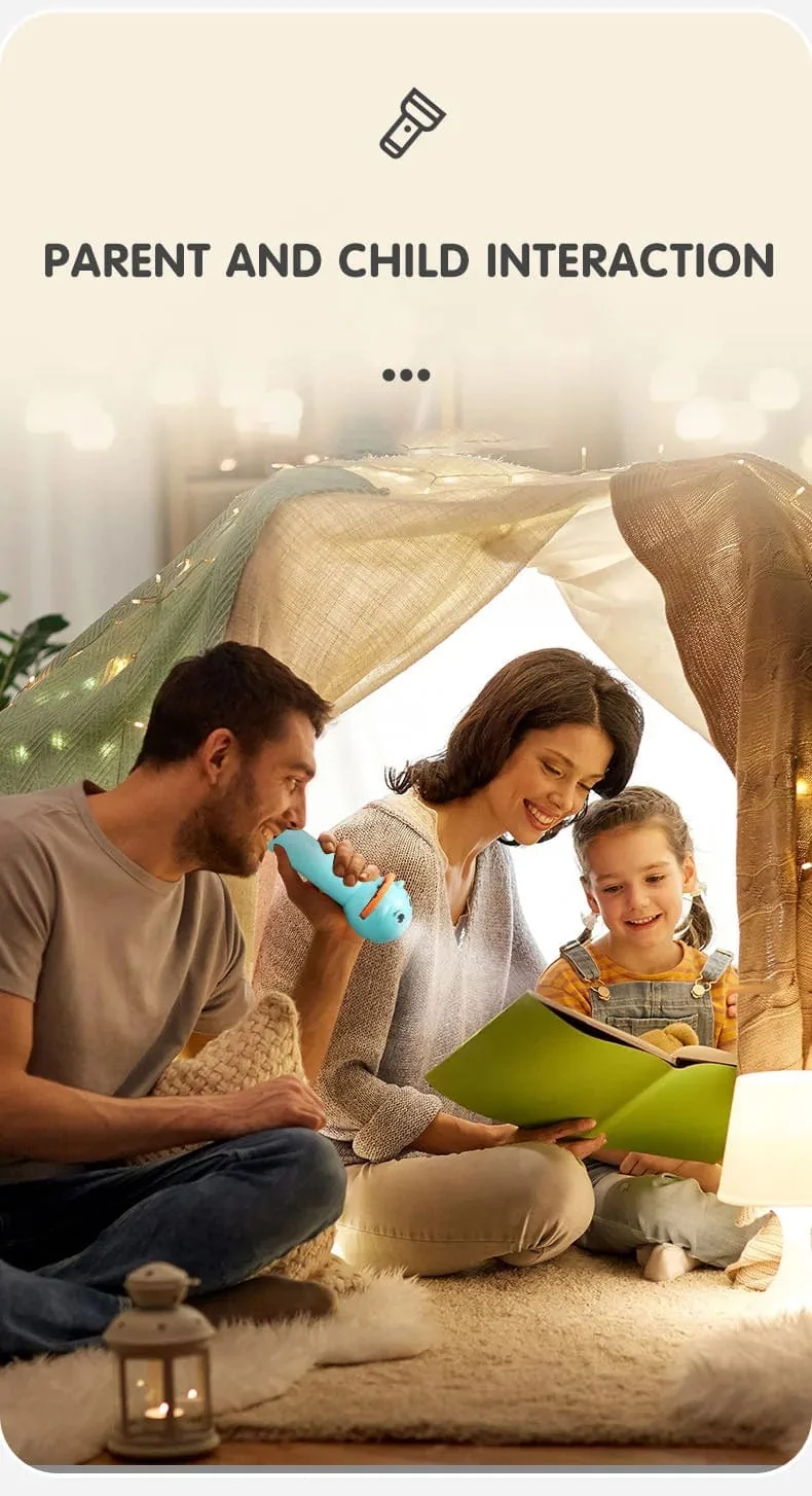 Taschenlampenprojektor für Kinder, Baby, Schlafgeschichtenbuch, Taschenlampenlampe, Spielzeug, Früherziehungsspielzeug, Urlaubs- und Weihnachtsgeschenk, leuchtendes Spielzeug