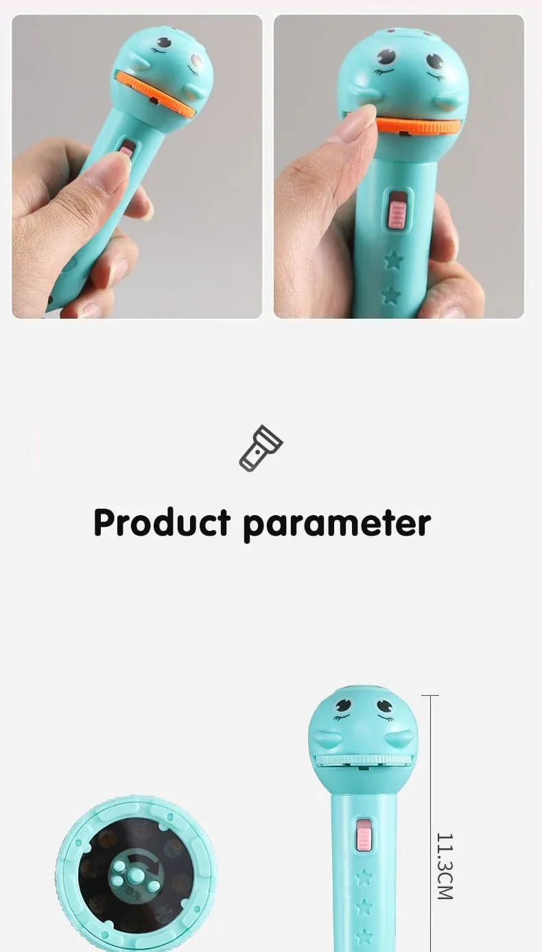 Taschenlampenprojektor für Kinder, Baby, Schlafgeschichtenbuch, Taschenlampenlampe, Spielzeug, Früherziehungsspielzeug, Urlaubs- und Weihnachtsgeschenk, leuchtendes Spielzeug