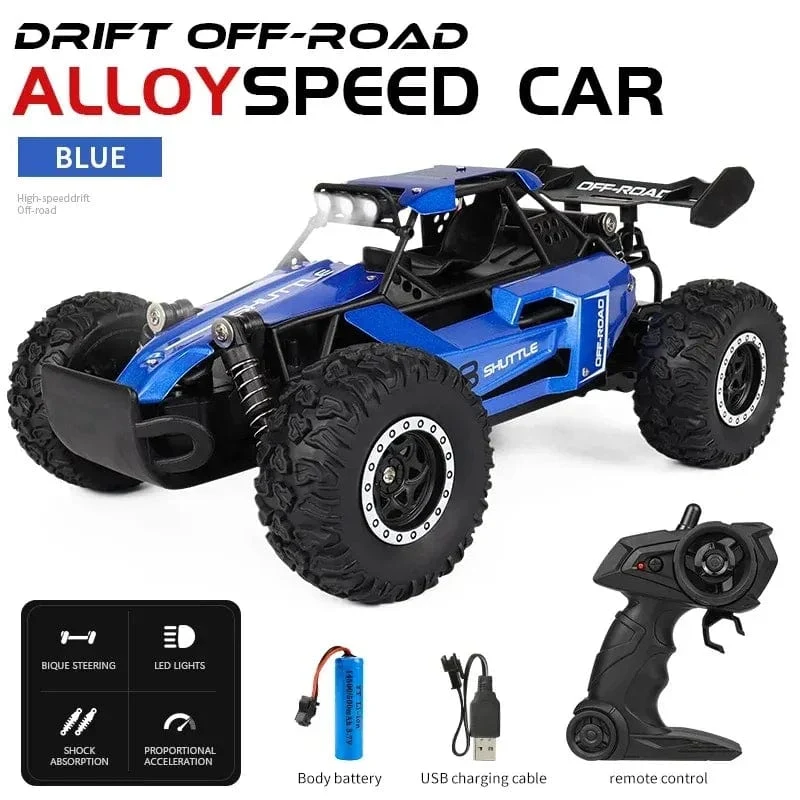 Neues RC-Auto 1:16 2WD mit LED-Licht 2.4G 20KM/H High Speed ​​Offroad-Kletterauto mit Fernbedienung Spielzeug Geschenke für Jungen Mädchen Kinder