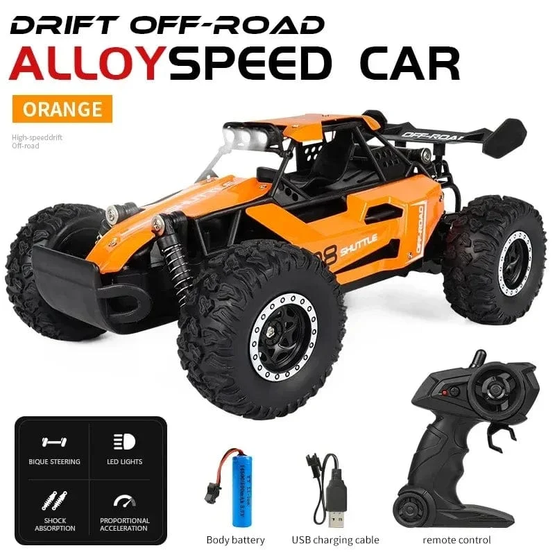 Neues RC-Auto 1:16 2WD mit LED-Licht 2.4G 20KM/H High Speed ​​Offroad-Kletterauto mit Fernbedienung Spielzeug Geschenke für Jungen Mädchen Kinder