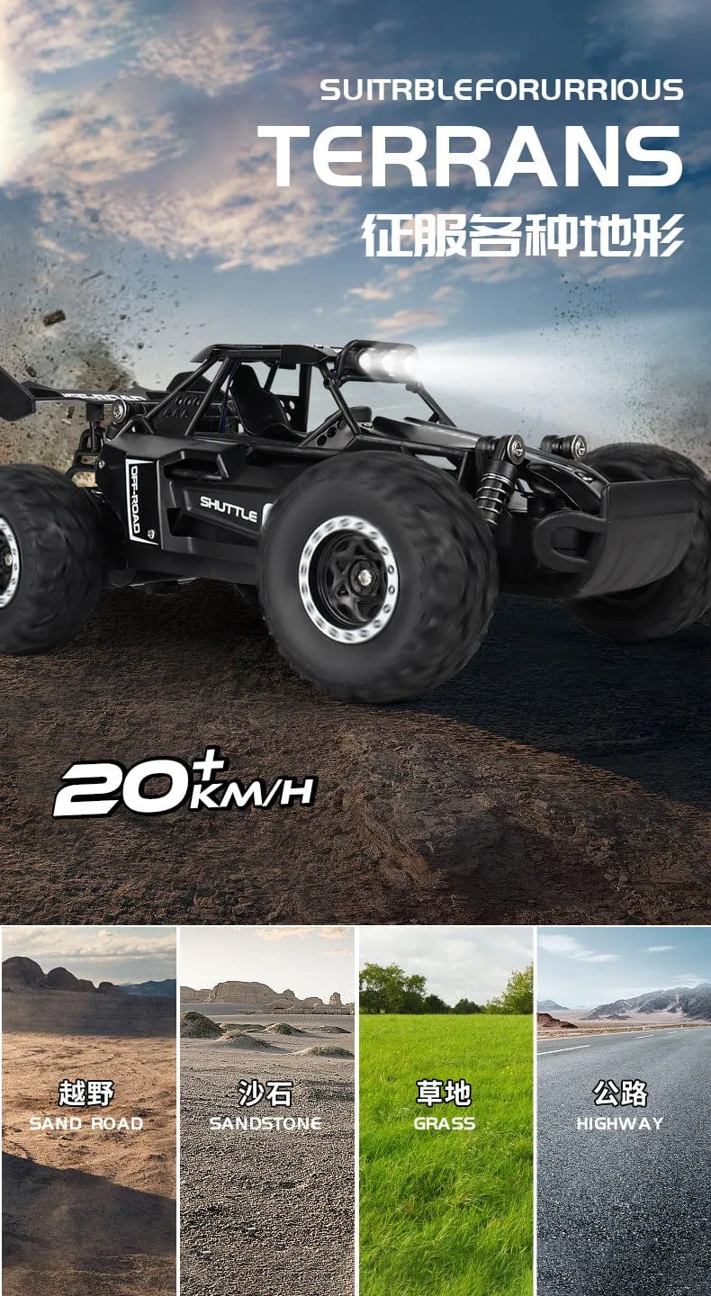 Neues RC-Auto 1:16 2WD mit LED-Licht 2.4G 20KM/H High Speed ​​Offroad-Kletterauto mit Fernbedienung Spielzeug Geschenke für Jungen Mädchen Kinder