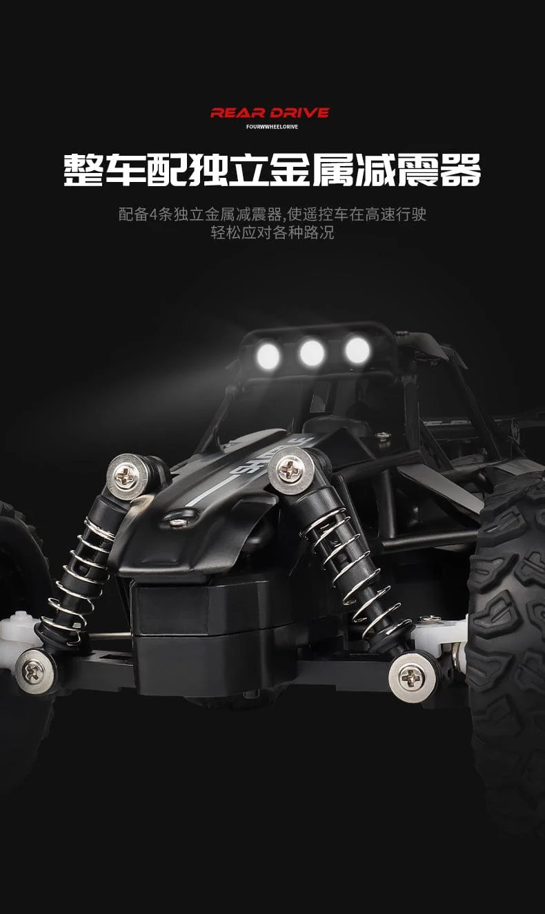 Neues RC-Auto 1:16 2WD mit LED-Licht 2.4G 20KM/H High Speed ​​Offroad-Kletterauto mit Fernbedienung Spielzeug Geschenke für Jungen Mädchen Kinder
