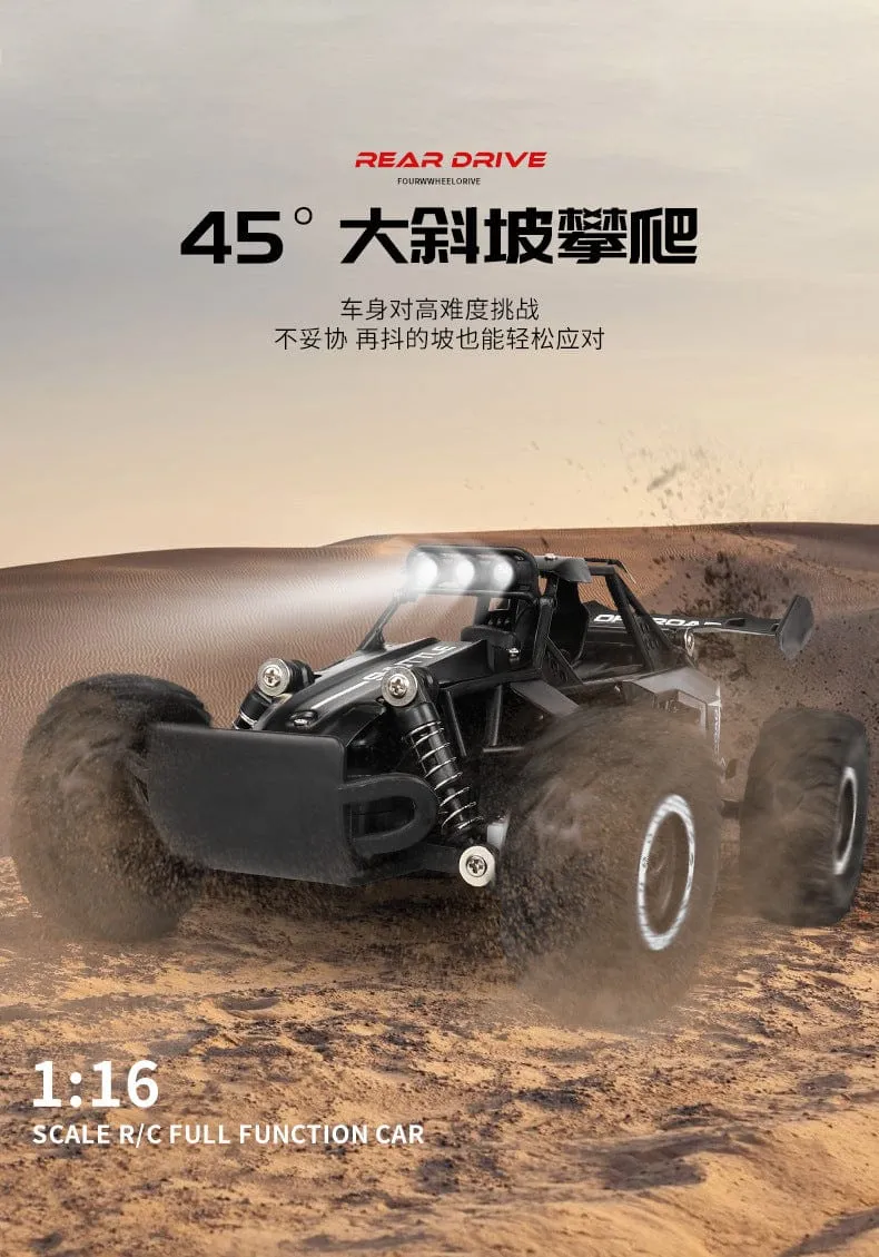 Neues RC-Auto 1:16 2WD mit LED-Licht 2.4G 20KM/H High Speed ​​Offroad-Kletterauto mit Fernbedienung Spielzeug Geschenke für Jungen Mädchen Kinder