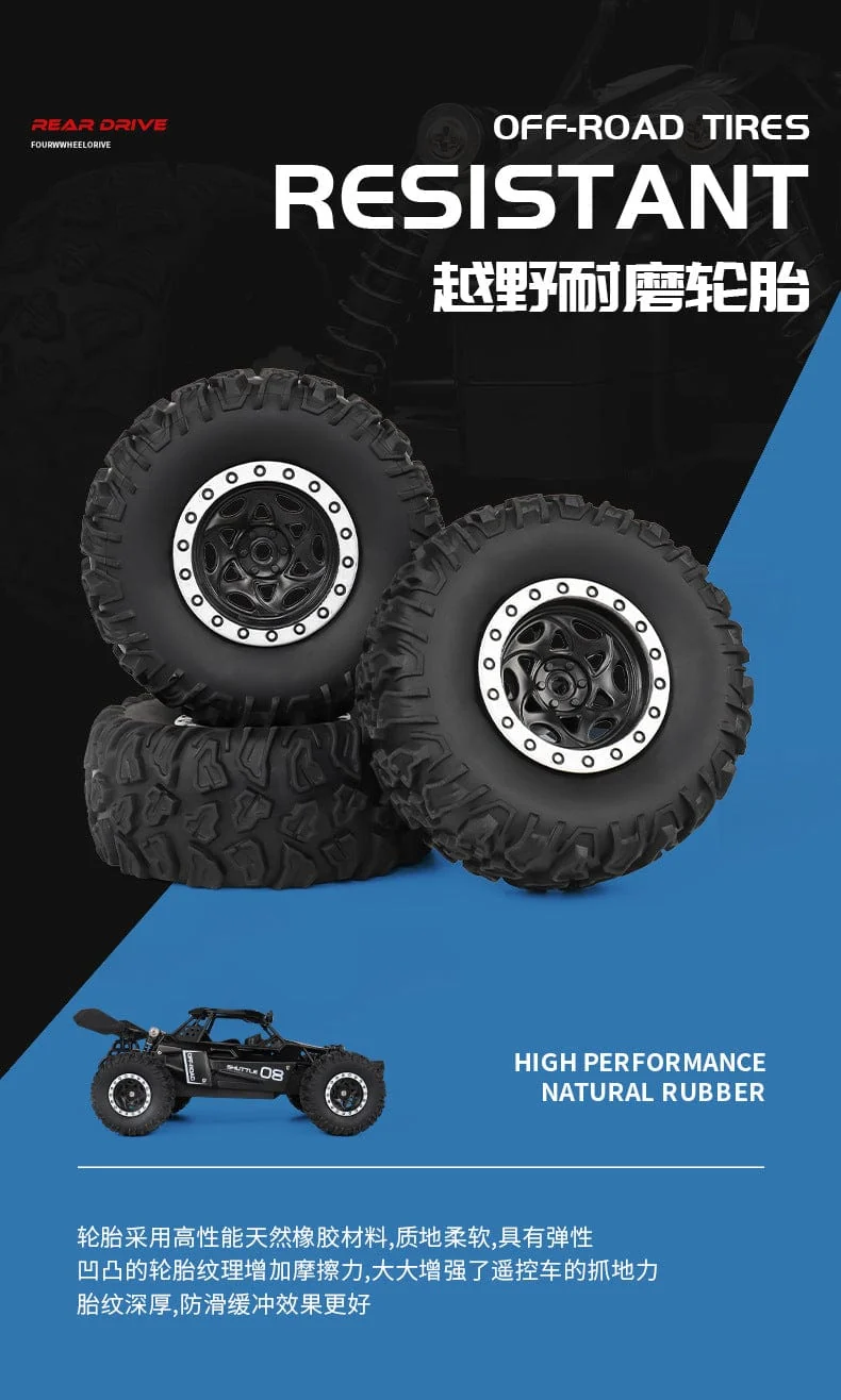 Neues RC-Auto 1:16 2WD mit LED-Licht 2.4G 20KM/H High Speed ​​Offroad-Kletterauto mit Fernbedienung Spielzeug Geschenke für Jungen Mädchen Kinder
