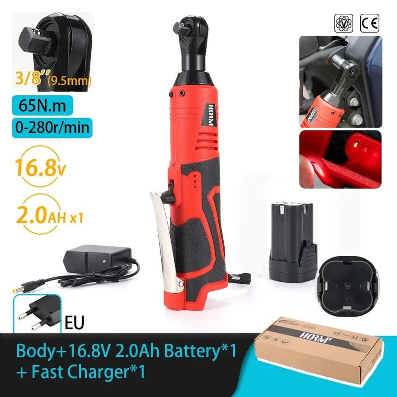 12V/18V Elektrischer Schlagschrauber Akku-Akkuschrauber 3/8 Zoll rechtwinklige Ratschenschlüssel Treiber Bohrer Elektrowerkzeug