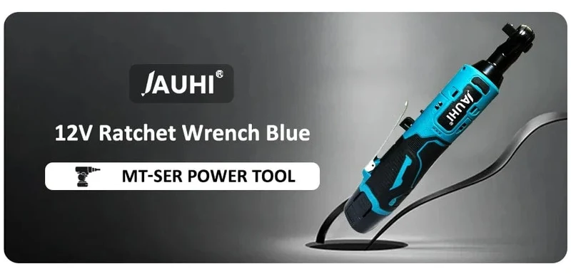 JAUHI 12 V Akku-Schraubenschlüssel, 3/8 Zoll, rechtwinkliger Ratschenschlüssel, Winkelbohrer, Schraubendreher, Entfernungsschraube, Mutter, Autoreparaturwerkzeug