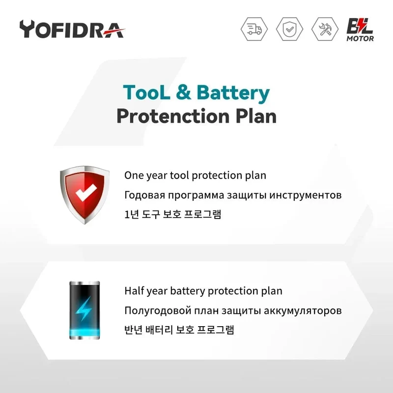 Yofidra 1000N.m 20V bürstenloser elektrischer Schlagschrauber, Akku-Schraubenschlüssel, 1/2 Zoll Li-Ionen-Akku für Makita 18V Akku