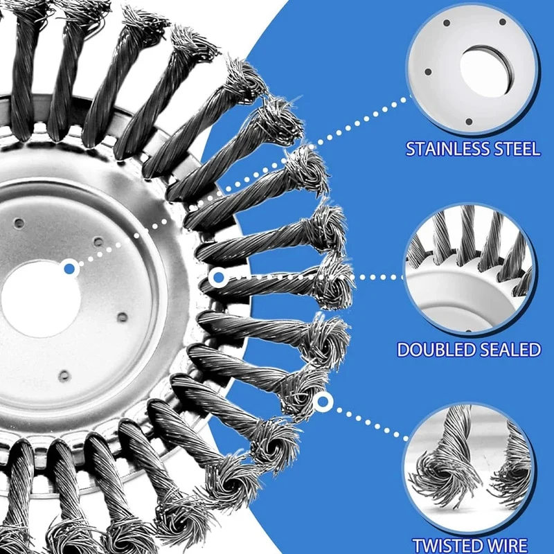 6/8 Zoll Upgrade Unkrautbürstenschneiderkopf Rasenmäher Universal-Rasentrimmerkopf Stahldraht-Radbürstenscheibe Gartentrimmerköpfe