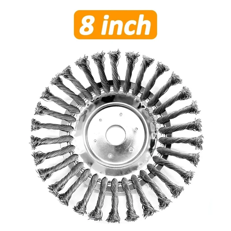 6/8 Zoll Upgrade Unkrautbürstenschneiderkopf Rasenmäher Universal-Rasentrimmerkopf Stahldraht-Radbürstenscheibe Gartentrimmerköpfe
