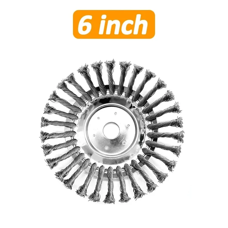 6/8 Zoll Upgrade Unkrautbürstenschneiderkopf Rasenmäher Universal-Rasentrimmerkopf Stahldraht-Radbürstenscheibe Gartentrimmerköpfe