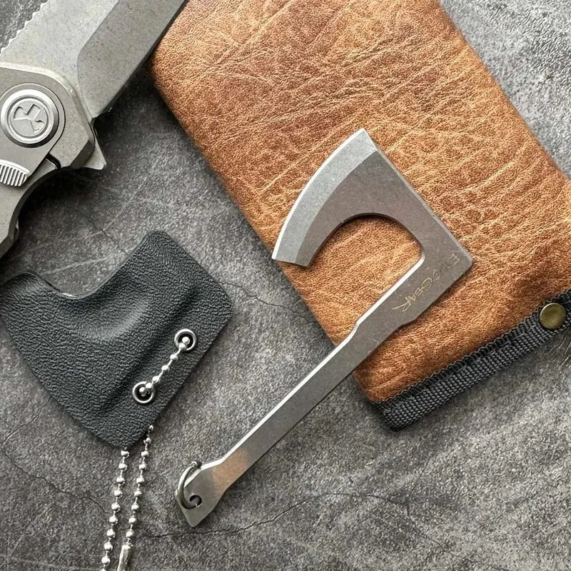 9Cr18Mov Edelstahl Axt Klinge Kinfe Anhänger Outdoor Dekorationen Halskette Armband Camping Ausrüstung EDC Werkzeuge K-mantel Perle Chai