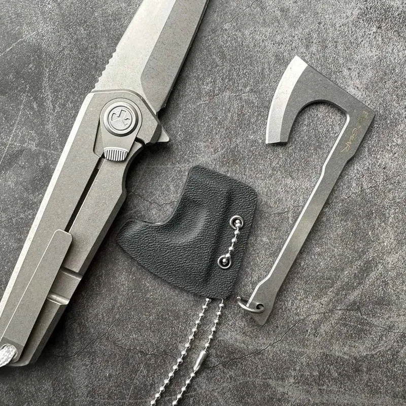 9Cr18Mov Edelstahl Axt Klinge Kinfe Anhänger Outdoor Dekorationen Halskette Armband Camping Ausrüstung EDC Werkzeuge K-mantel Perle Chai