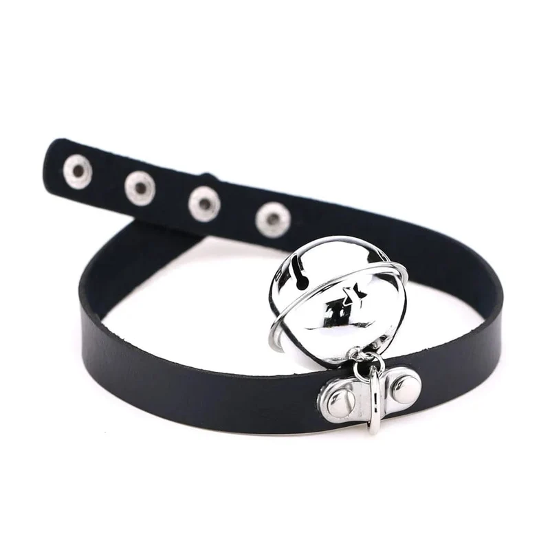 Trendy Punk Spike Nieten Leder Frauen Halsband Glocke Pentagramm Harajuku Kragen Halsketten Handgemachte Boho Gothic Mädchen Collier Schmuck