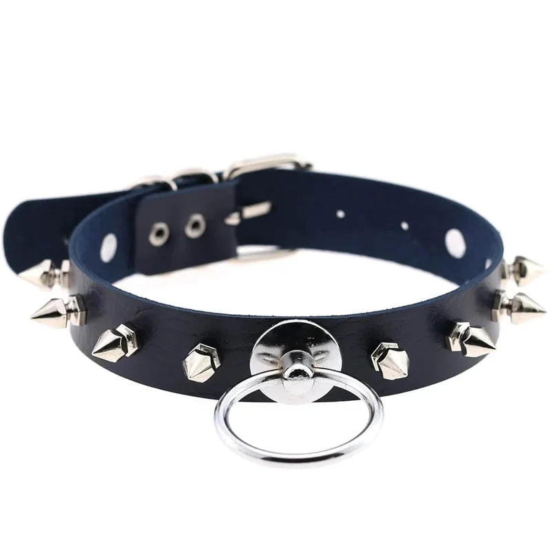 Trendy Punk Spike Nieten Leder Frauen Halsband Glocke Pentagramm Harajuku Kragen Halsketten Handgemachte Boho Gothic Mädchen Collier Schmuck