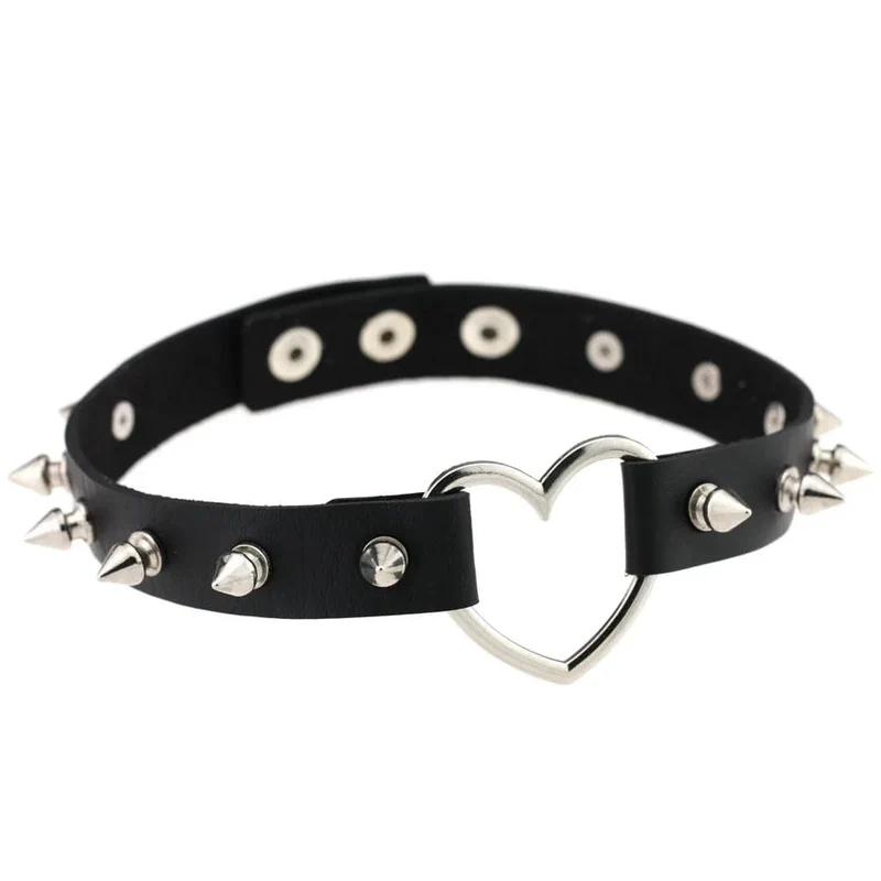 Trendy Punk Spike Nieten Leder Frauen Halsband Glocke Pentagramm Harajuku Kragen Halsketten Handgemachte Boho Gothic Mädchen Collier Schmuck