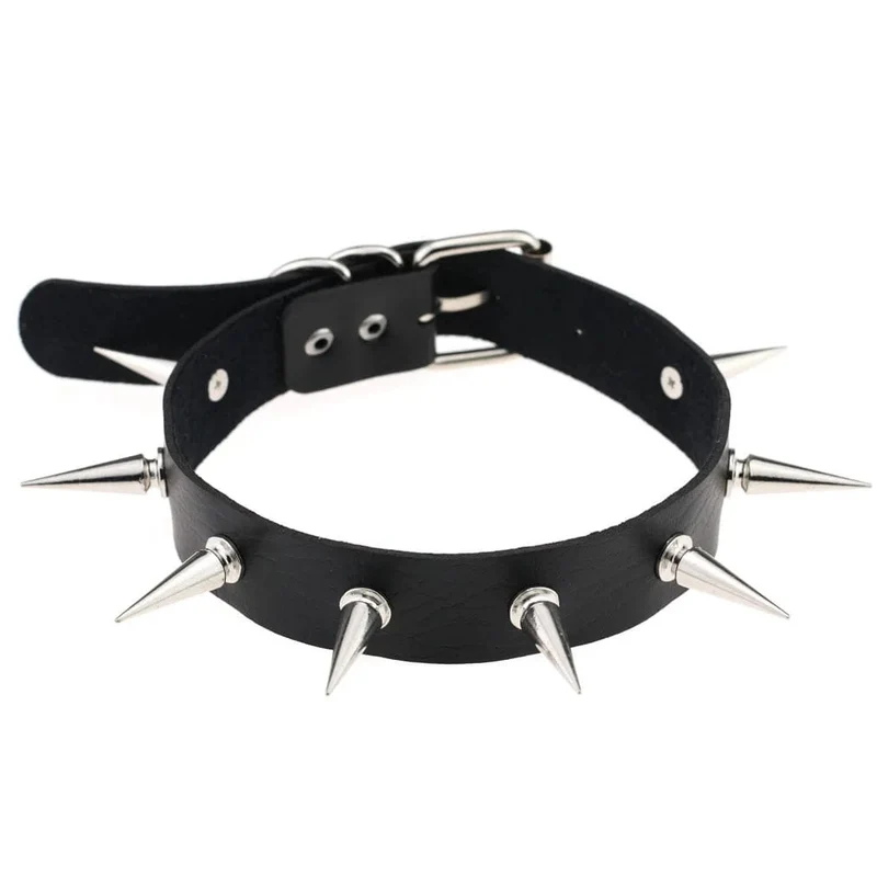 Trendy Punk Spike Nieten Leder Frauen Halsband Glocke Pentagramm Harajuku Kragen Halsketten Handgemachte Boho Gothic Mädchen Collier Schmuck