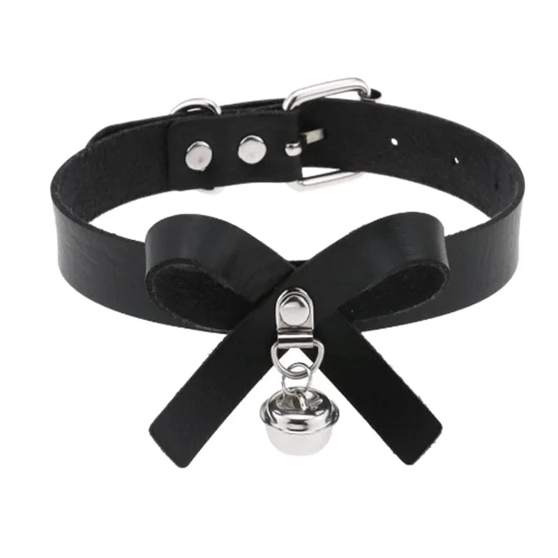 Trendy Punk Spike Nieten Leder Frauen Halsband Glocke Pentagramm Harajuku Kragen Halsketten Handgemachte Boho Gothic Mädchen Collier Schmuck