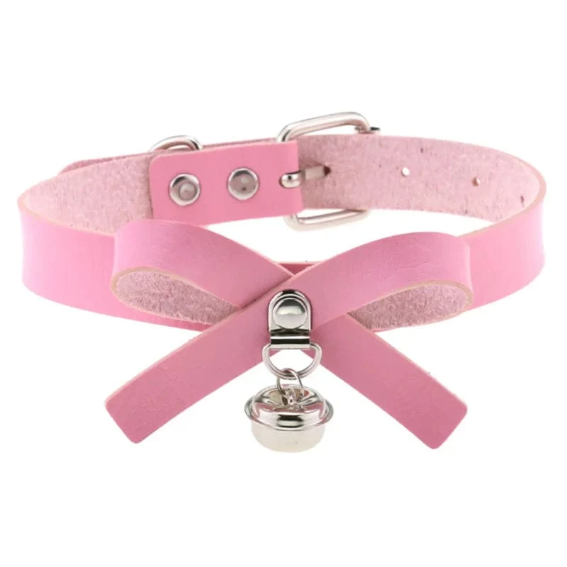 Trendy Punk Spike Nieten Leder Frauen Halsband Glocke Pentagramm Harajuku Kragen Halsketten Handgemachte Boho Gothic Mädchen Collier Schmuck