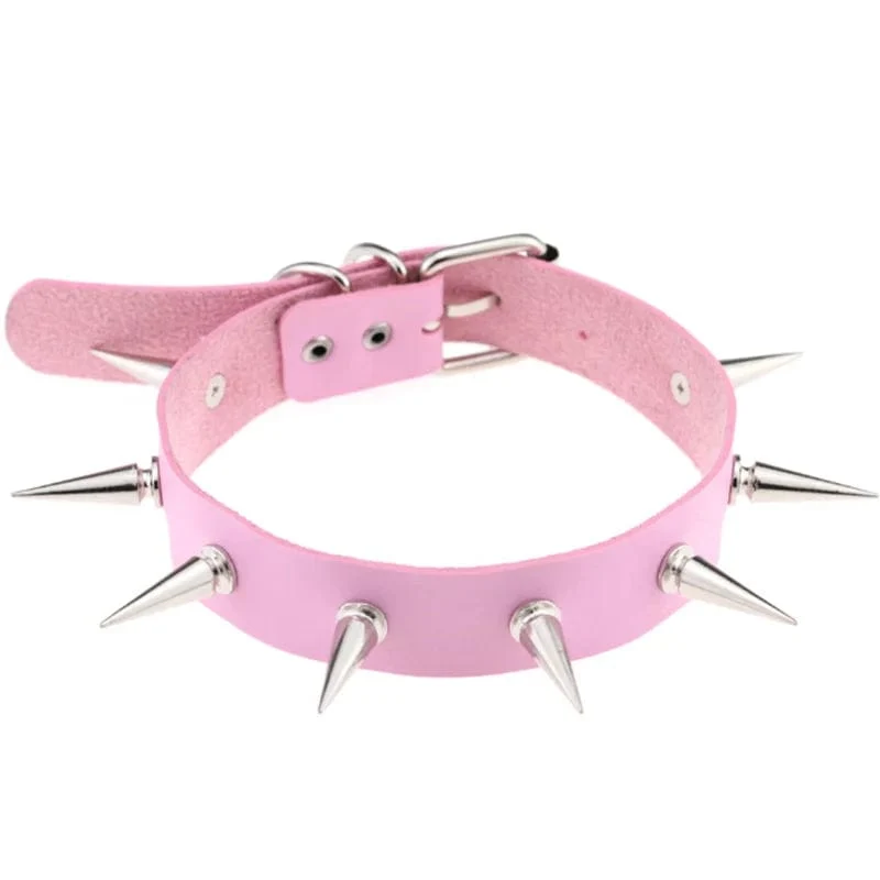 Trendy Punk Spike Nieten Leder Frauen Halsband Glocke Pentagramm Harajuku Kragen Halsketten Handgemachte Boho Gothic Mädchen Collier Schmuck