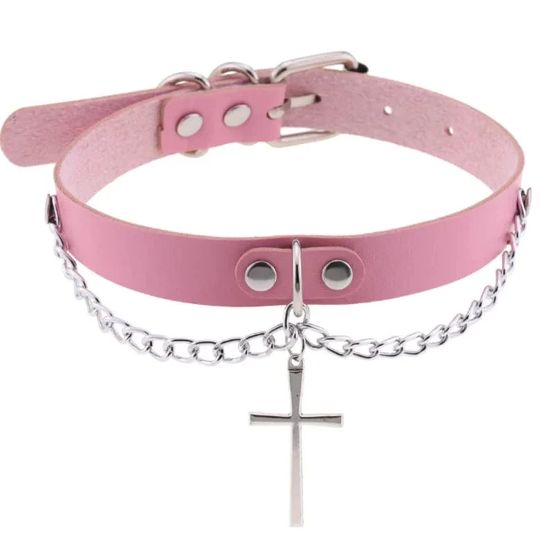 Trendy Punk Spike Nieten Leder Frauen Halsband Glocke Pentagramm Harajuku Kragen Halsketten Handgemachte Boho Gothic Mädchen Collier Schmuck