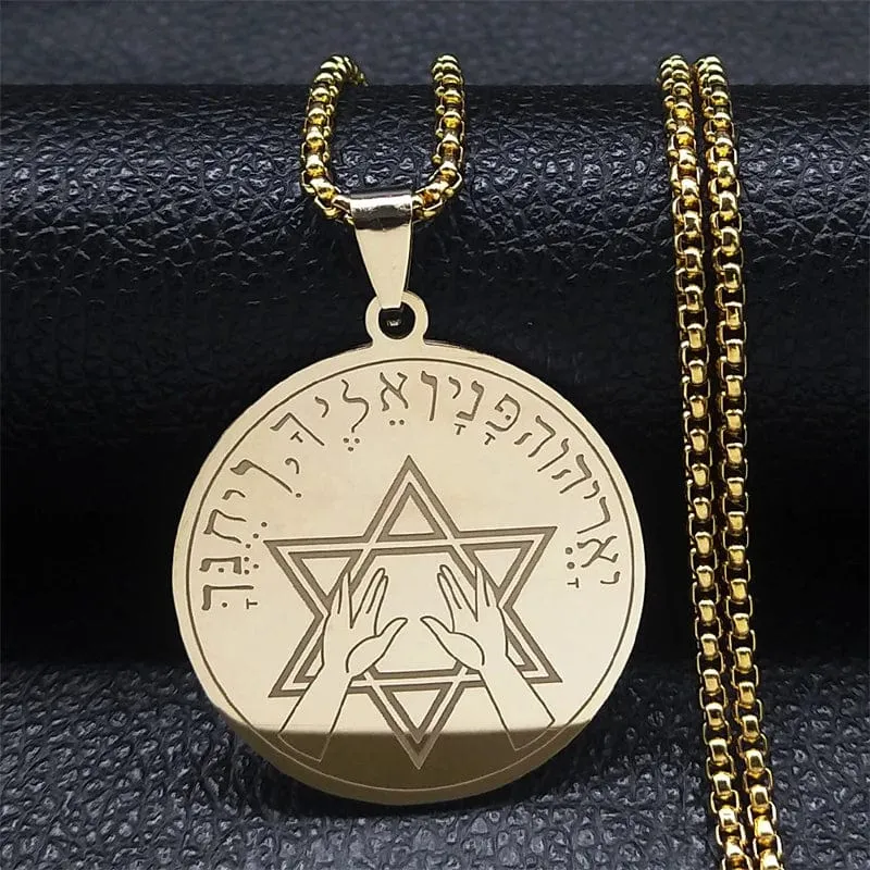 Tetragrammaton Jehovah Yahweh Hebräisches Alphabet Halskette Frauen Männer Edelstahl Jüdisches Christentum Anhänger Halskette Schmuck