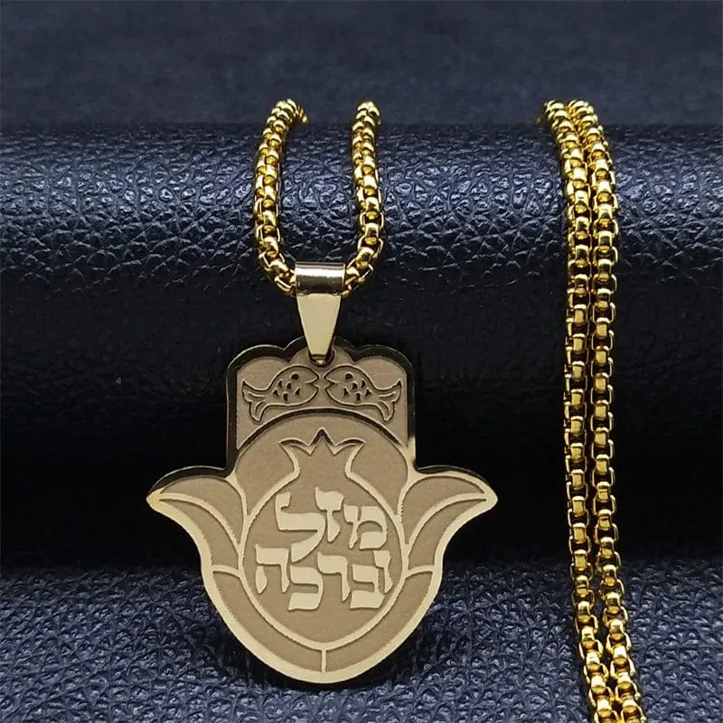 Tetragrammaton Jehovah Yahweh Hebräisches Alphabet Halskette Frauen Männer Edelstahl Jüdisches Christentum Anhänger Halskette Schmuck