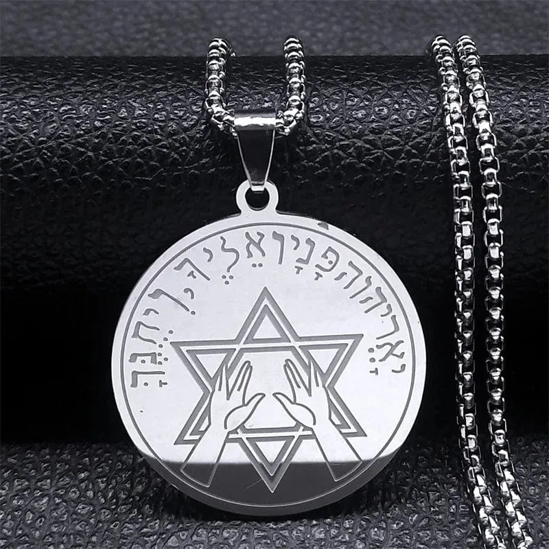 Tetragrammaton Jehovah Yahweh Hebräisches Alphabet Halskette Frauen Männer Edelstahl Jüdisches Christentum Anhänger Halskette Schmuck