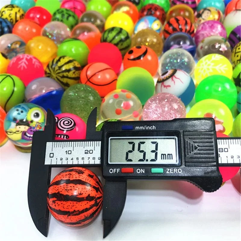 10 Stück 25 mm farbiger Junge Springball niedlich leuchtender Kinderspielzeugball Gummi Kinder Sportspiele elastische Springbälle Outdoor-Spielzeug