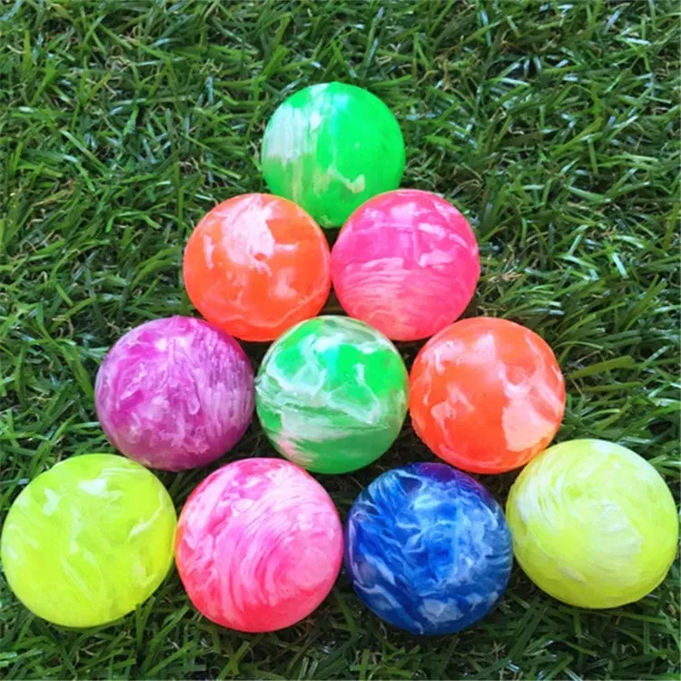 10 Stück 25 mm farbiger Junge Springball niedlich leuchtender Kinderspielzeugball Gummi Kinder Sportspiele elastische Springbälle Outdoor-Spielzeug