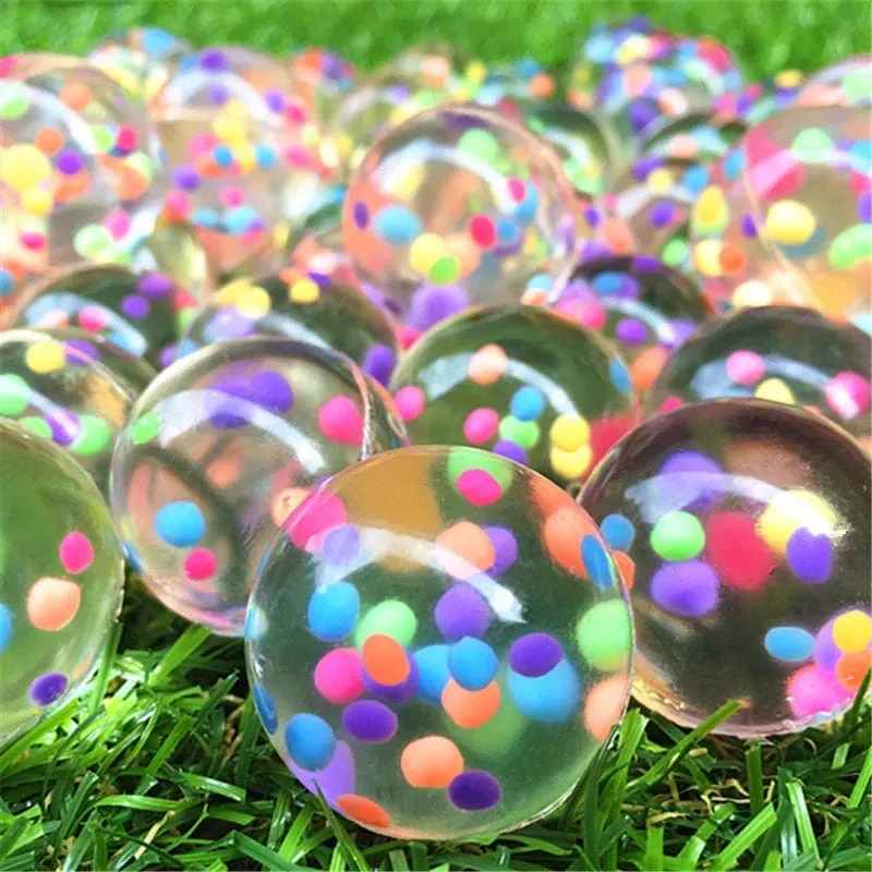 10 Stück 25 mm farbiger Junge Springball niedlich leuchtender Kinderspielzeugball Gummi Kinder Sportspiele elastische Springbälle Outdoor-Spielzeug