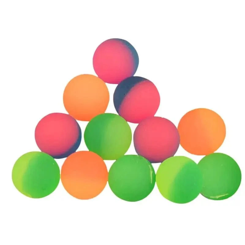 10 Stück 25 mm farbiger Junge Springball niedlich leuchtender Kinderspielzeugball Gummi Kinder Sportspiele elastische Springbälle Outdoor-Spielzeug