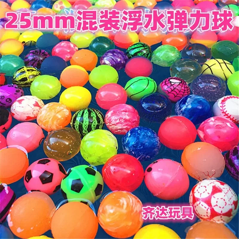 10 Stück 25 mm farbiger Junge Springball niedlich leuchtender Kinderspielzeugball Gummi Kinder Sportspiele elastische Springbälle Outdoor-Spielzeug